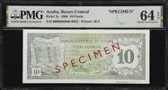 Aruba  Aruba 10 Florin 1986 SPECIMEN (0022) Pick-2s Choice UNC PMG 64 EPQ  1,399.00 US$  +  29.99 US$ shipping