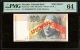 Slovakia  Slovakia 100 Korun 1996 SPECIMEN Pick-25as CH UNC PMG 64  550.00 US$  +  29.99 US$ shipping