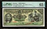 Mexico  Mexico 5 Pesos SPECIMEN 1.10.1913 W/o Serie Pick-S233ds M271s GE... 575.00 US$  +  29.99 US$ shipping