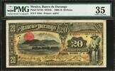 Mexico  Mexico Banco de Durango 20 Pesos 1.11.1910 P-S275b M334b Very Fi... 799.99 US$  +  29.99 US$ shipping