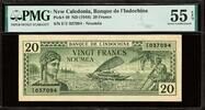 New Caledonia New Caledonia 20 Francs ND (1944) Pick-49 About UNC PMG 55 EPQ -