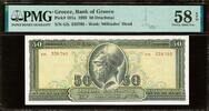 Greece  Greece 50 Drachmai 1955 Pick-191a About UNC PMG 58 EPQ  199.99 US$  +  14.99 US$ shipping