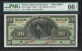 Mexico  Mexico Banco de Guerrero 20 Pesos 1906-09 SPECIMEN P-S300s1 GEM ... 999.00 US$  +  29.99 US$ shipping