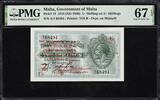 Malta  Malta 1 Shilling on 2 Shillings 1918 (1940) P-15 SUP GEM UNC PMG ... 1,099.00 US$  +  29.99 US$ shipping
