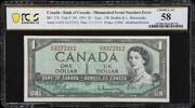 Canada  Canada One Dollar 1954 MisMatched Serial ERROR 3272312 - 3372312... 799.00 US$  +  29.99 US$ shipping