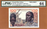100 Francs French West Africa 1956-57 SPECIMEN Pick-46s Ch UNC PMG 64 -