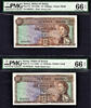 UK (Great Britain) 10 Shillings Jersey 2 Consecutive QEII ND Pick-7a GEM UNC PMG 66 EPQ -