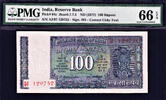 100 Rupees 1977 India  ND Sign. M.Narasimham Pick-64c GEM UNC PMG 66 EPQ