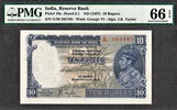 10 Rupees 1937 British India  ND KGVI Pick-19a GEM UNC PMG 66 EPQ