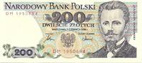 POLAND 200 zlotych POLAND: 200 zlotych 1986. Series DM. UNC -