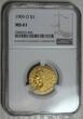 USA 5 Dollars HALF EAGLE 1909 O GOLD, NGC, New Orleans, sehr selten NGC MS 61