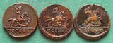 Russland 1 Kopeke 1728 Peter II. 1727-1730, MOCKBA mit großen Buchstaben, sehr selten, hübsch VF+, kleines Zainende
