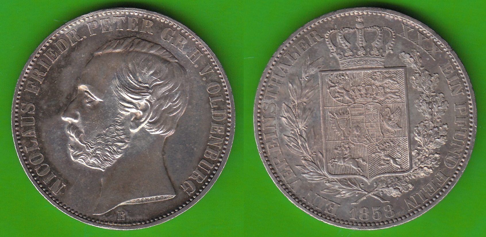 Oldenburg Taler 1858 Nicolaus Friedrich Peter 1853 1900 Toll Erhalten 