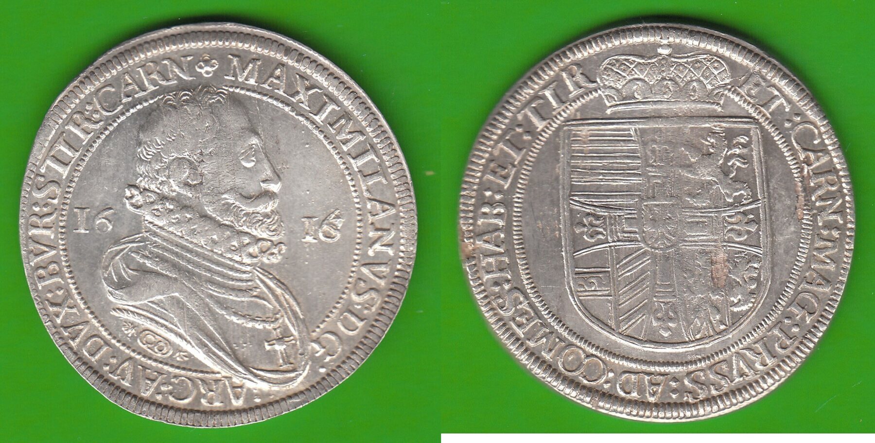 Habsburg RDR Taler 1616 Erzherzog Maximilian 1612-1618, sehr hübsch vz