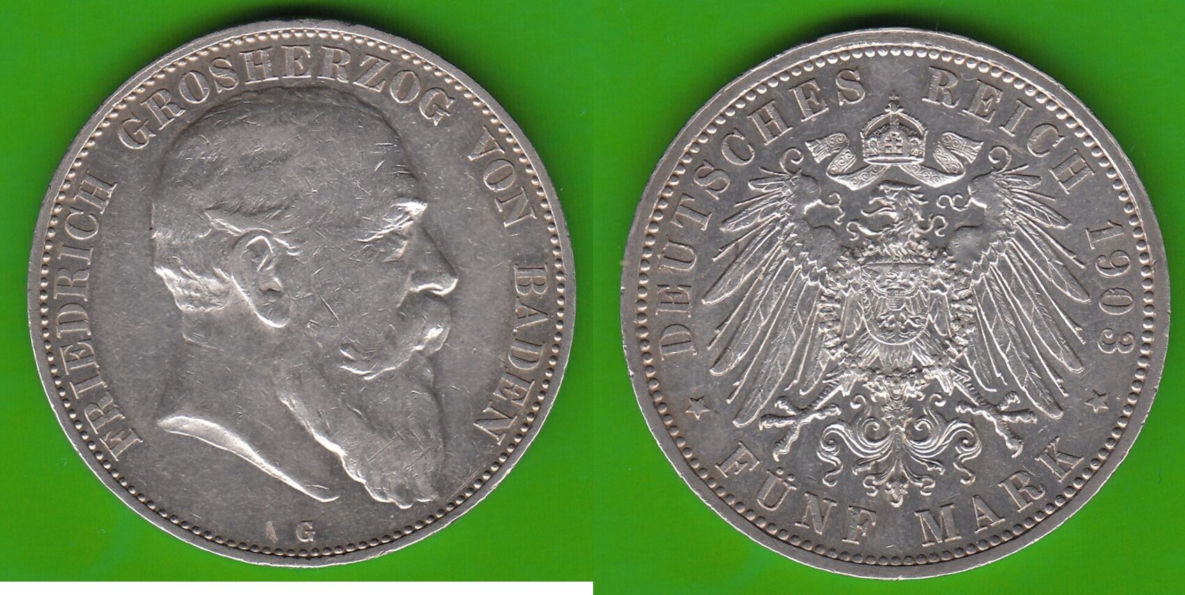 Baden 5 Mark 1903 Friedrich I. 1856-1907, Hübsch, Selten In Guter ...