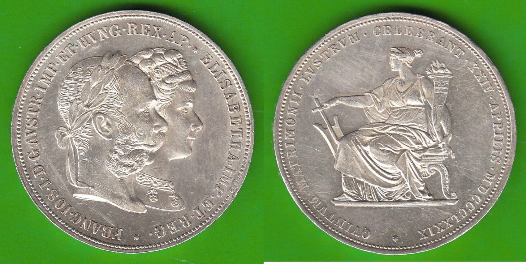 Österreich Doppelgulden 1879 Franz Josef I. 18481916, Silberhochzeit