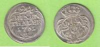 Sachsen 1/24 Taler Friedrich August II. 1733-1763, Leipzig toll erhalten, selten in dieser Qualität -