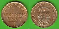 Preußen 1 Pfennig Wilhelm I. 1861-1888, CuNi-Legierung vergoldet -