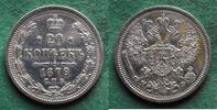Russland 20 Kopeken Alexander II. 1855-1881, hübsch -