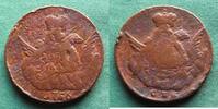 Russland 1 Kopeke Elisabeth I. 1741-1761, Typ Adler auf Wolke, Überprägungsspuren, selten -