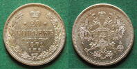 Russland 20 Kopeken Alexander II. 1855-1881, toll erhalten -