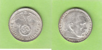 Drittes Reich 5 Reichsmark Hindenburg mit HK, toll erhalten, selten in dieser Qualität