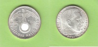 Drittes Reich 5 Reichsmark Hindenburg mit HK, toll erhalten, selten