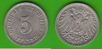Kaiserreich 5 Pfennig toll erhalten, selten in dieser Qualität -