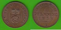 Lippe-Detmold 1 Pfennig toll erhalten -
