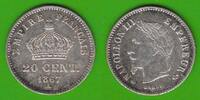 Frankreich 20 Centimes Napoleon III. 1852-1870, hübsch -