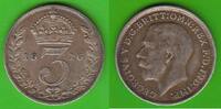 Großbritannien 3 Pence George V. 1910-1936, hübsch -