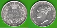 Großbritannien 6 Pence Victoria 1837-1901, hübsch -