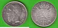 Belgien 50 Centimes Leopold II. 1865-1909, toll erhalten -