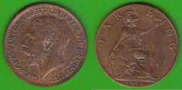 Großbritannien Farthing George V. 1910-1936, hübsch -