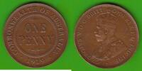 Australien 1 Penny George V. 1910-1936, Variante mit einem Punkt (dot below scroll) -
