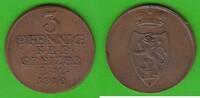Reuss ältere Linie zu Obergreiz 3 Pfennig Heinrich XIII. 1800-1817, hübsch -
