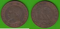 Frankreich 5 Centimes Napoleon III. 1852-1870, hübsch -