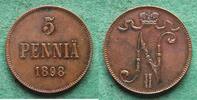 Finnland 5 Penniä Nikolaus II. 1894-1917, hübsch -