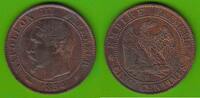 Frankreich 5 Centimes Napoleon III. 1852-1870, Straßburg, sehr hübsch -