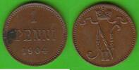Finnland 1 Penni Nikolaus II. 1894-1917, besserer Jahrgang -