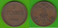 Finnland 5 Penniä Alexander II. von Russland 1855-1881 -