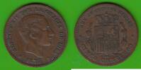 Spanien 5 Centimos Alfonso XII. 1874-1885 -
