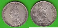 Großbritannien 4 Pence Victoria 1837-1901, hübsch, selten, for use in British Guiana -