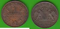Baden 1 Kreuzer Friedrich I. 1852-1907, hübsch -