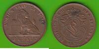 Belgien 2 Centimes Leopold II. 1865-1909, sehr hübsch -