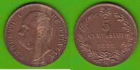 5 Centesimi 1895 Italien Umberto I. 1878-1900, sehr hübsch, selten vz+/vz-st, leicht gereinigt