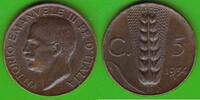 Italien 5 Centesimi Vittorio Emanuele III. 1900-1946, hübsch -