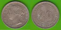 20 Cents 1884 Straits Settlements Victoria 1837-1901 sehr schön, Kratzer