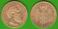 10 Mark 1890 Hessen GOLD, Ludwig IV. 1877-1892, selten ss+/ss-vz