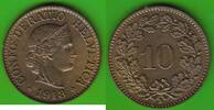 10 Rappen 1918 Schweiz toll erhalten fast Stempelglanz